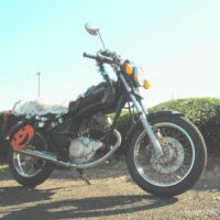 ハロウィン仕様のオートバイ YAMAHA SR125