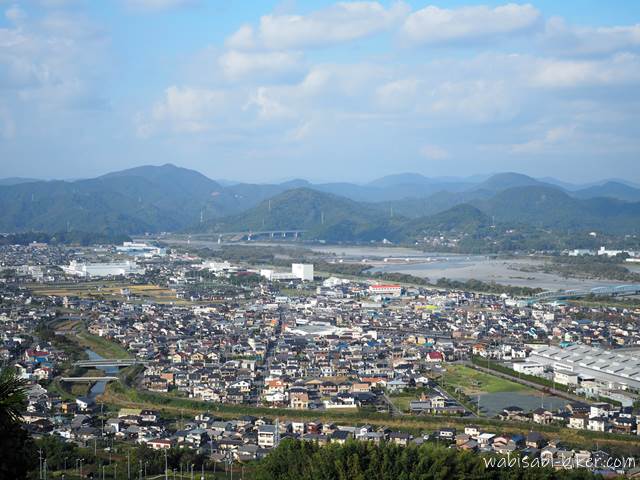 島田市街と大井川