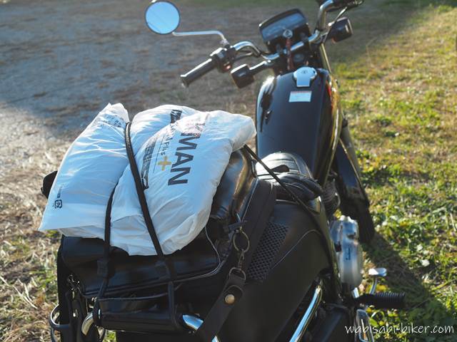 ワークマンのレジ袋とバイク