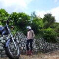 紫陽花とバイク写真２☆カシオのデジカメ EX-FR100による自撮り