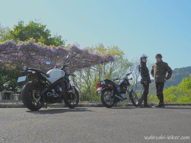 藤の花とオートバイ