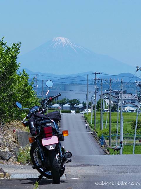 富士山とキジとオートバイ