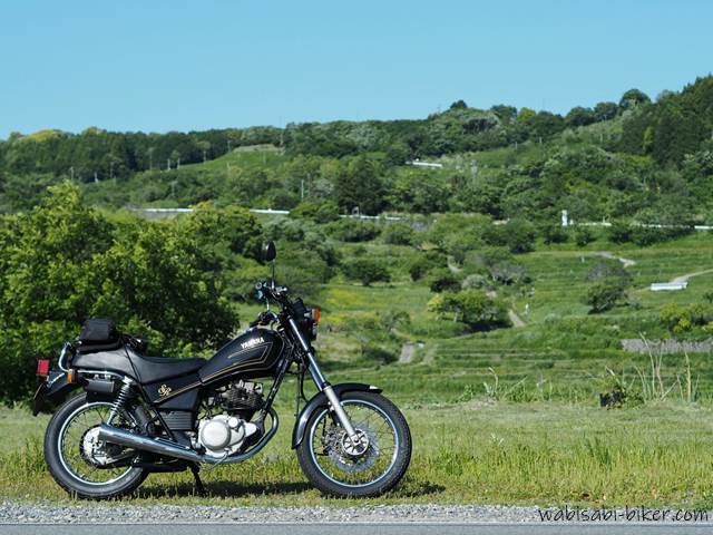 5月の新緑とオートバイ YAMAHA SR125