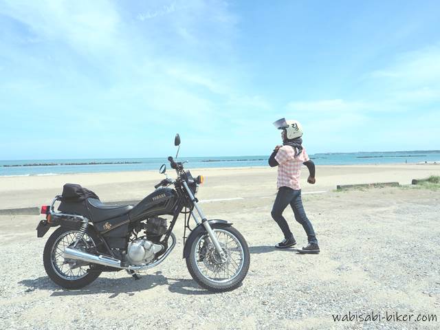 海とバイク乗り YAMAHA SR125