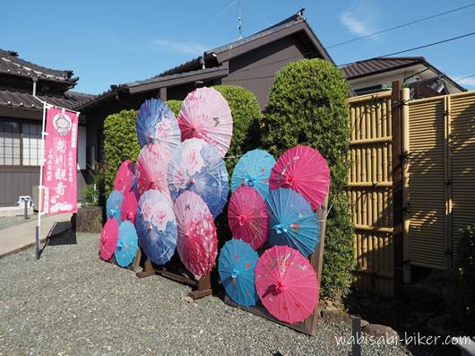 菊川 西福寺 参道の和傘